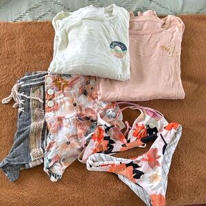 RIPCURL surfer girl bundle long sleeve casual comfy tees bikini shorts pack 🎁